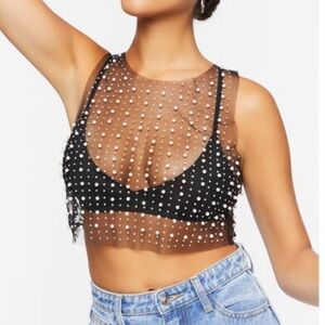 Mesh Pearl top